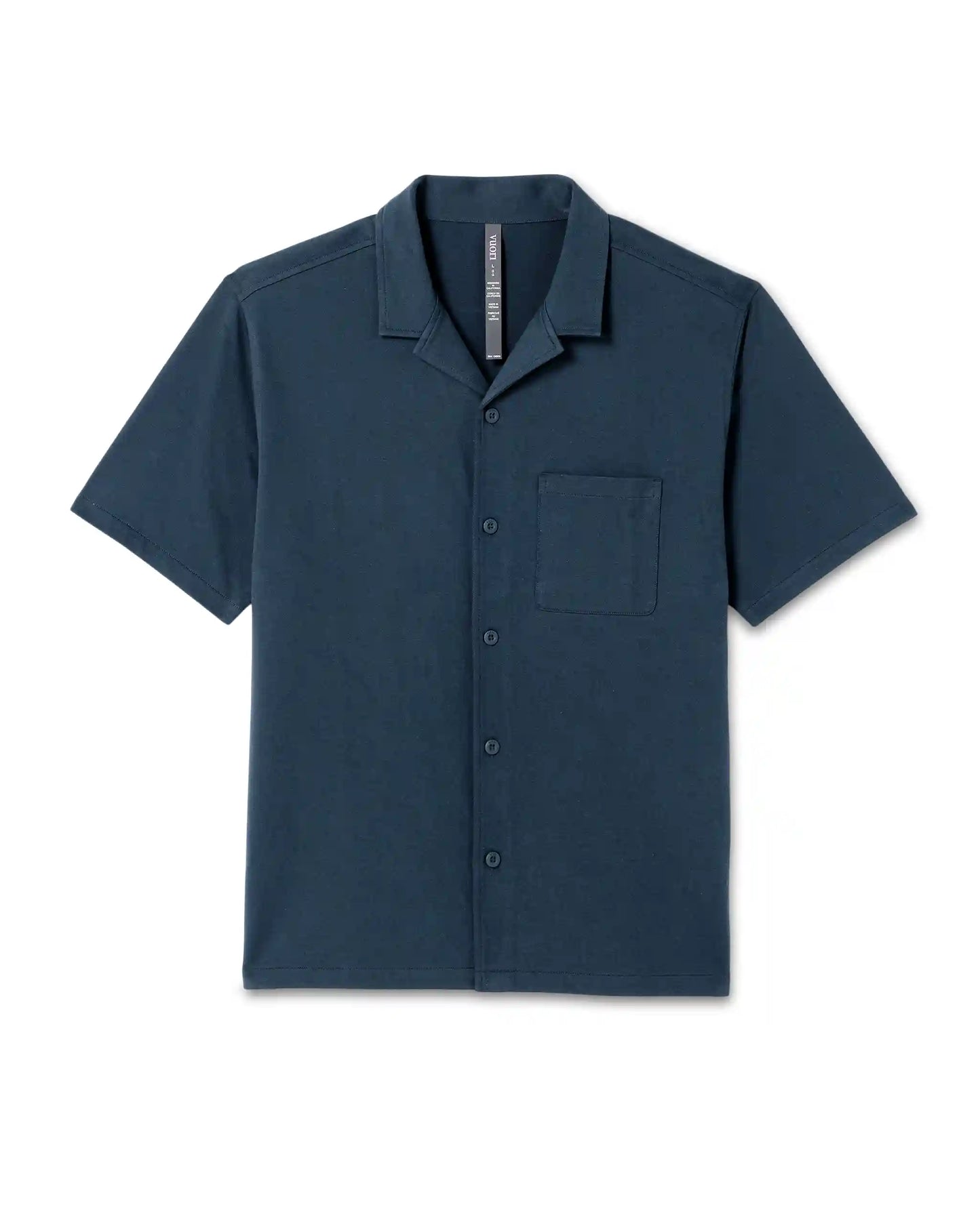 Short Sleeve Knit Oxford Camp Collar Button Down