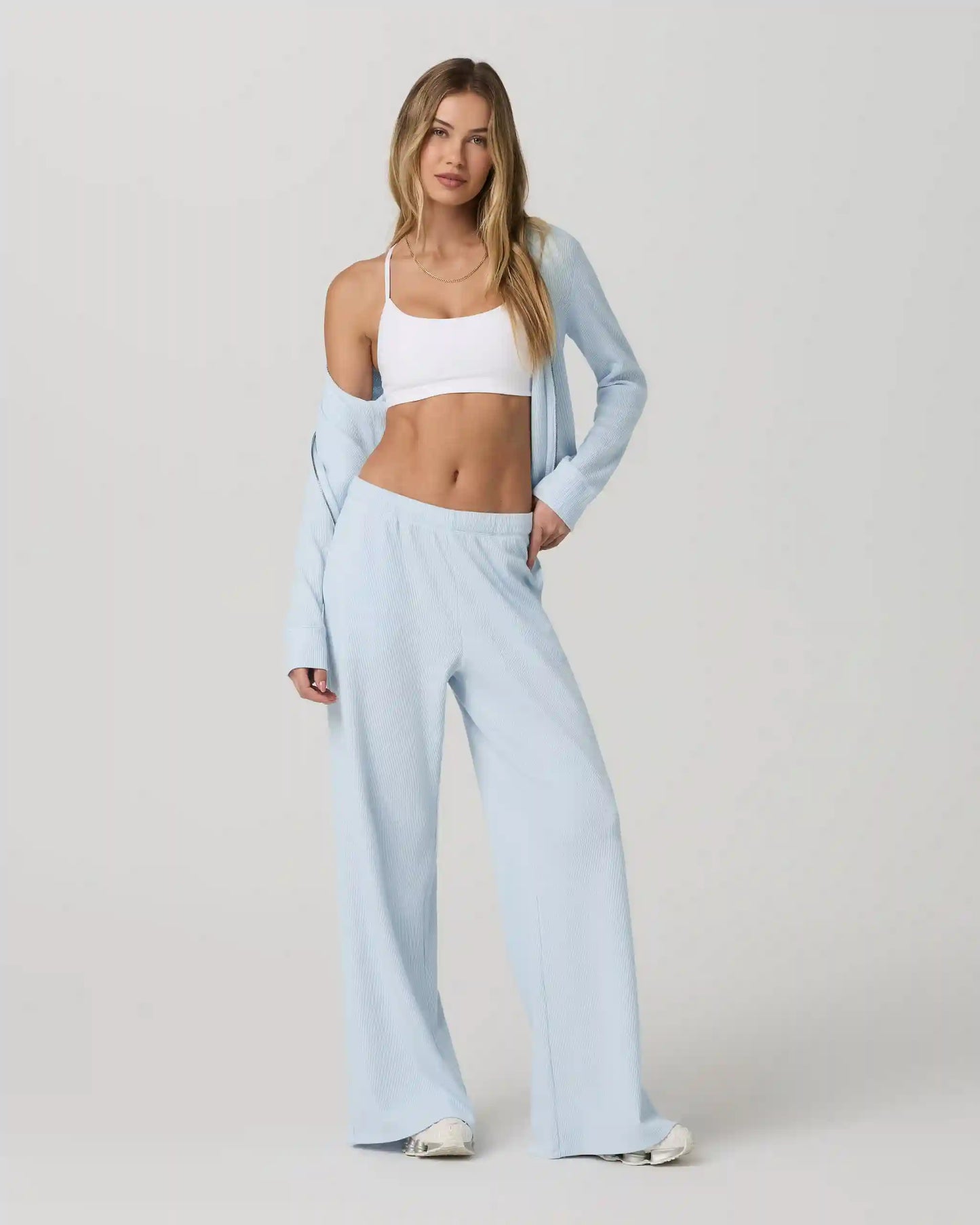 Waffle Wideleg Pant