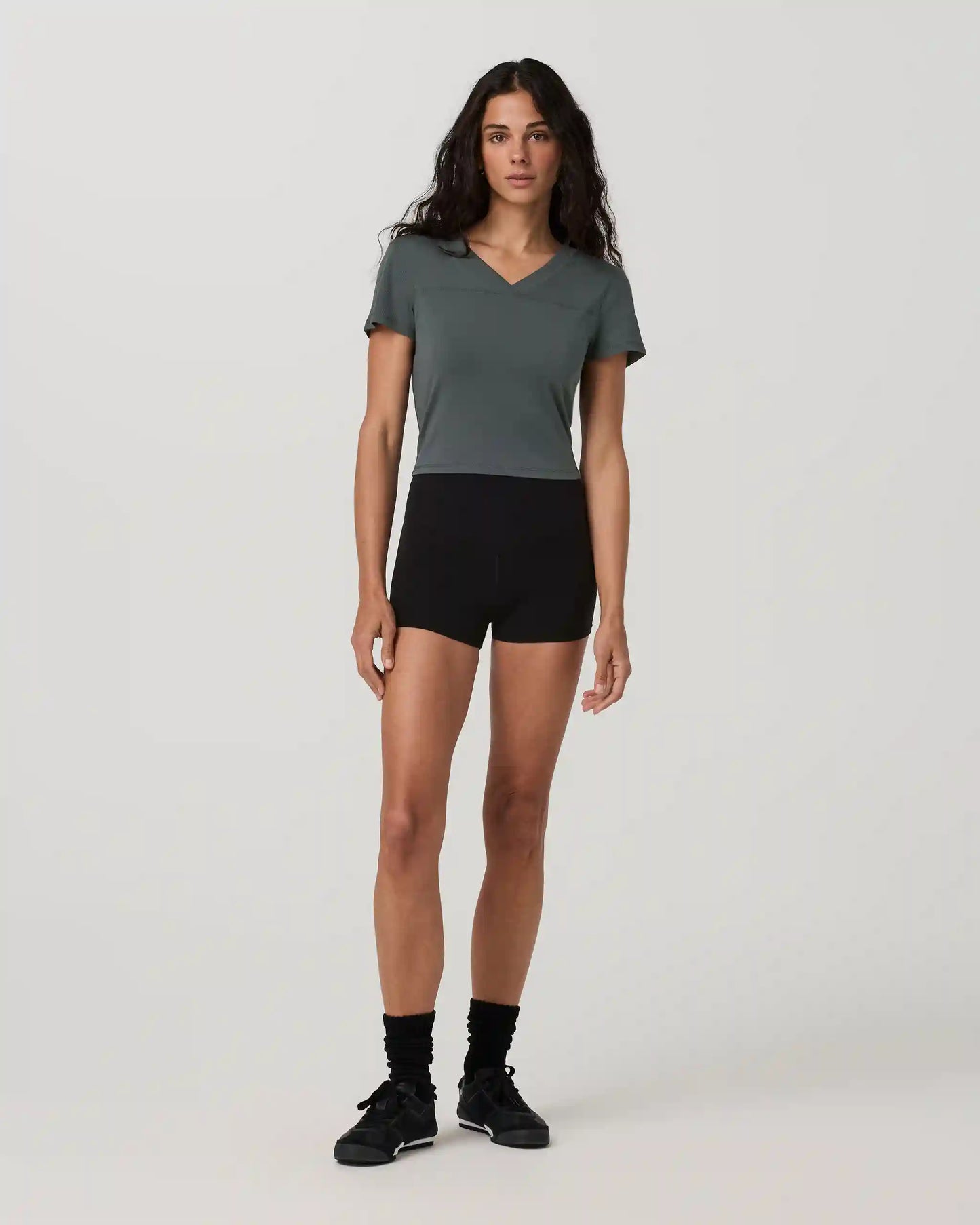 Short Sleeve Tuvalu Double V Neck