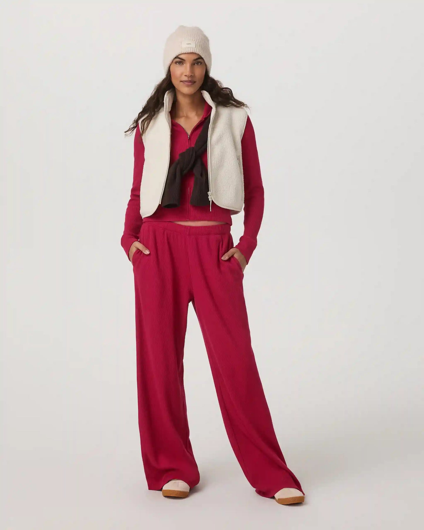 Waffle Wideleg Pant