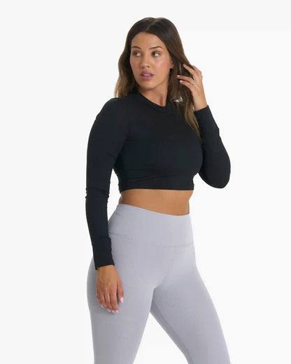 Long-Sleeve Lux Crop Tee