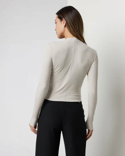 Long Sleeve Cove Mock Neck Top