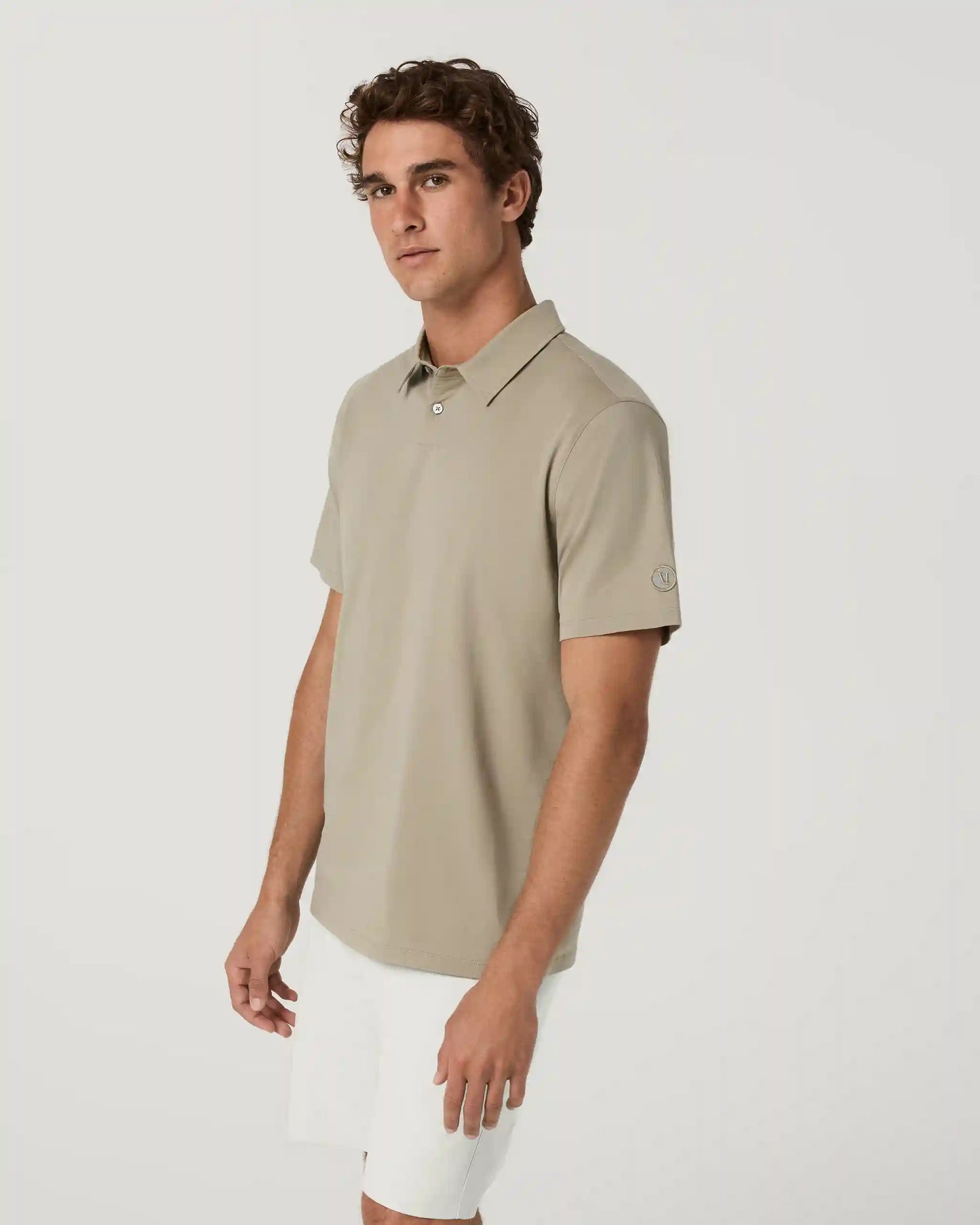 Short Sleeve Feather Polo