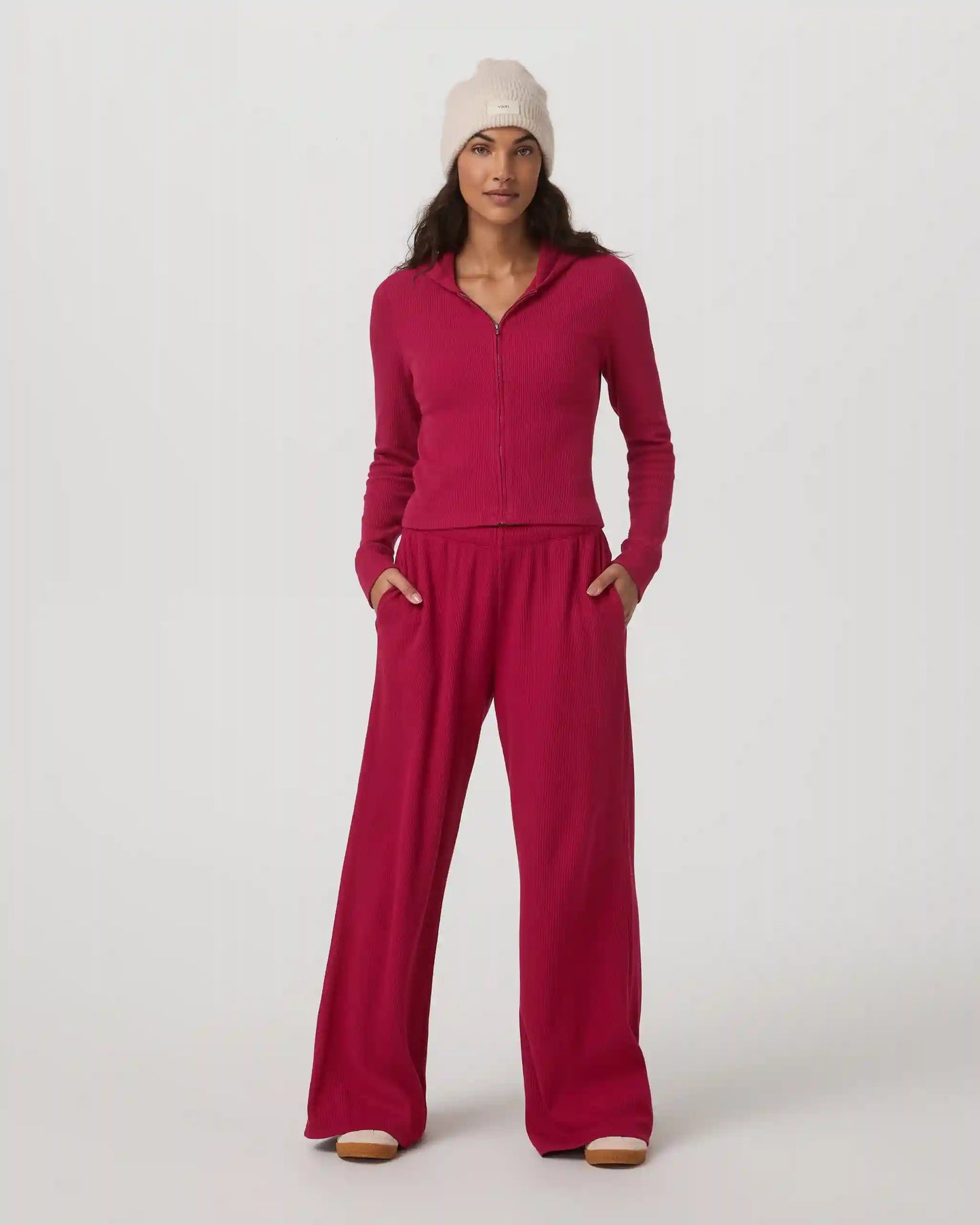 Waffle Wideleg Pant