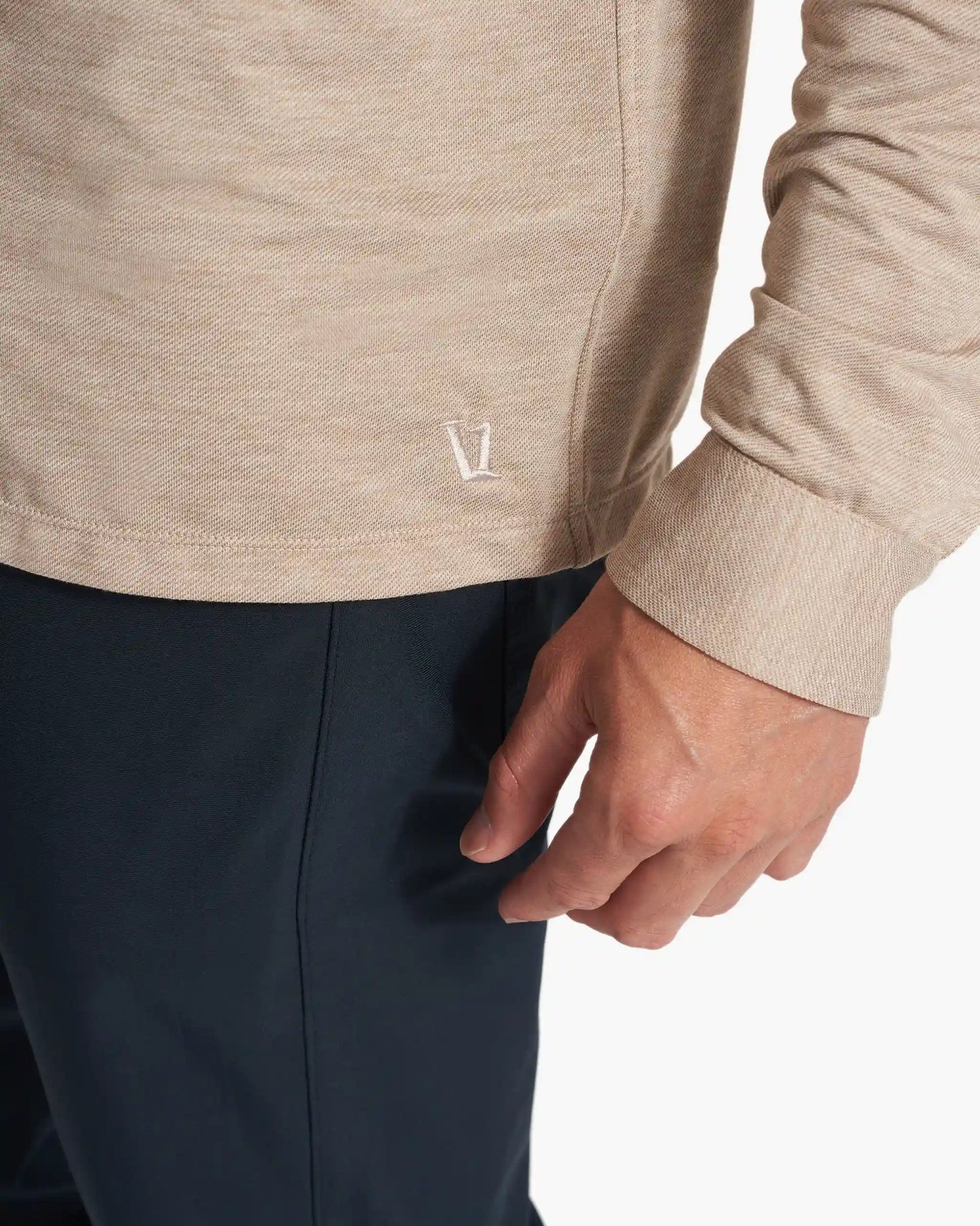 Long Sleeve Knit Twill Button Down