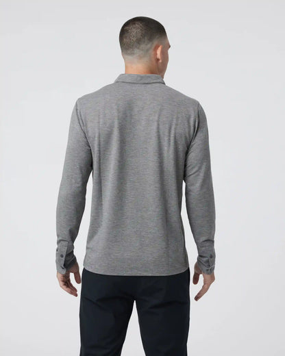 Long Sleeve Knit Twill Button Down