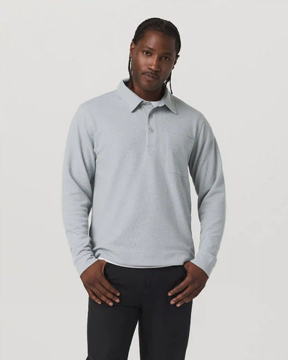 Long Sleeve Waffle Polo