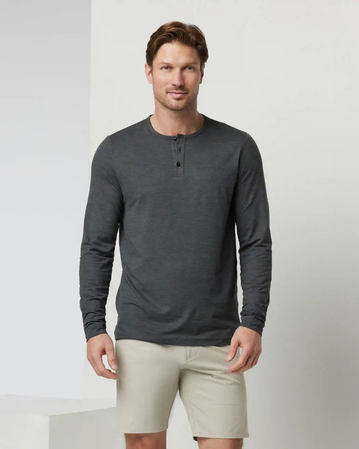 Long-Sleeve Ease Performance Henley