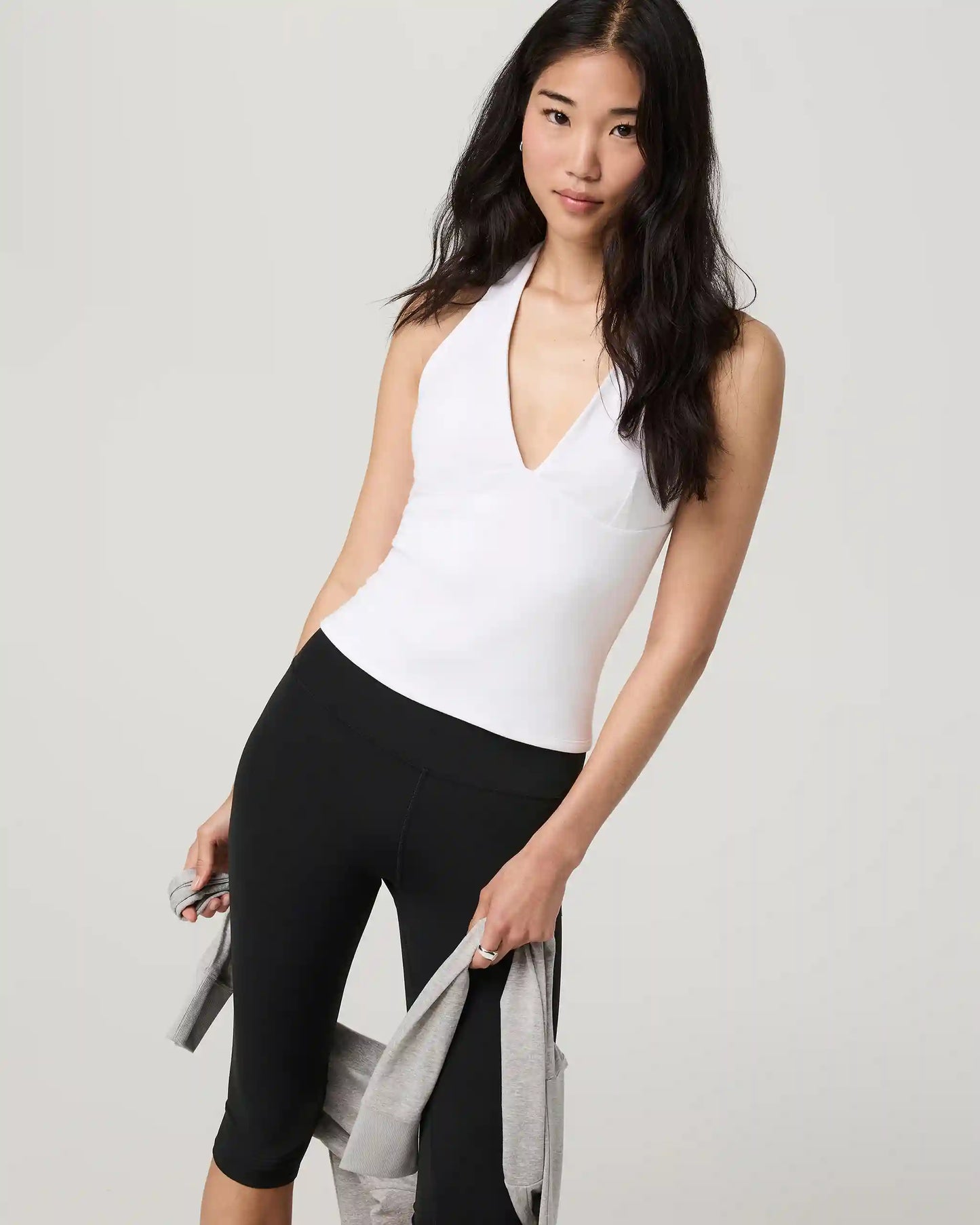 Everyday Cotton Stretch Plunge Halter