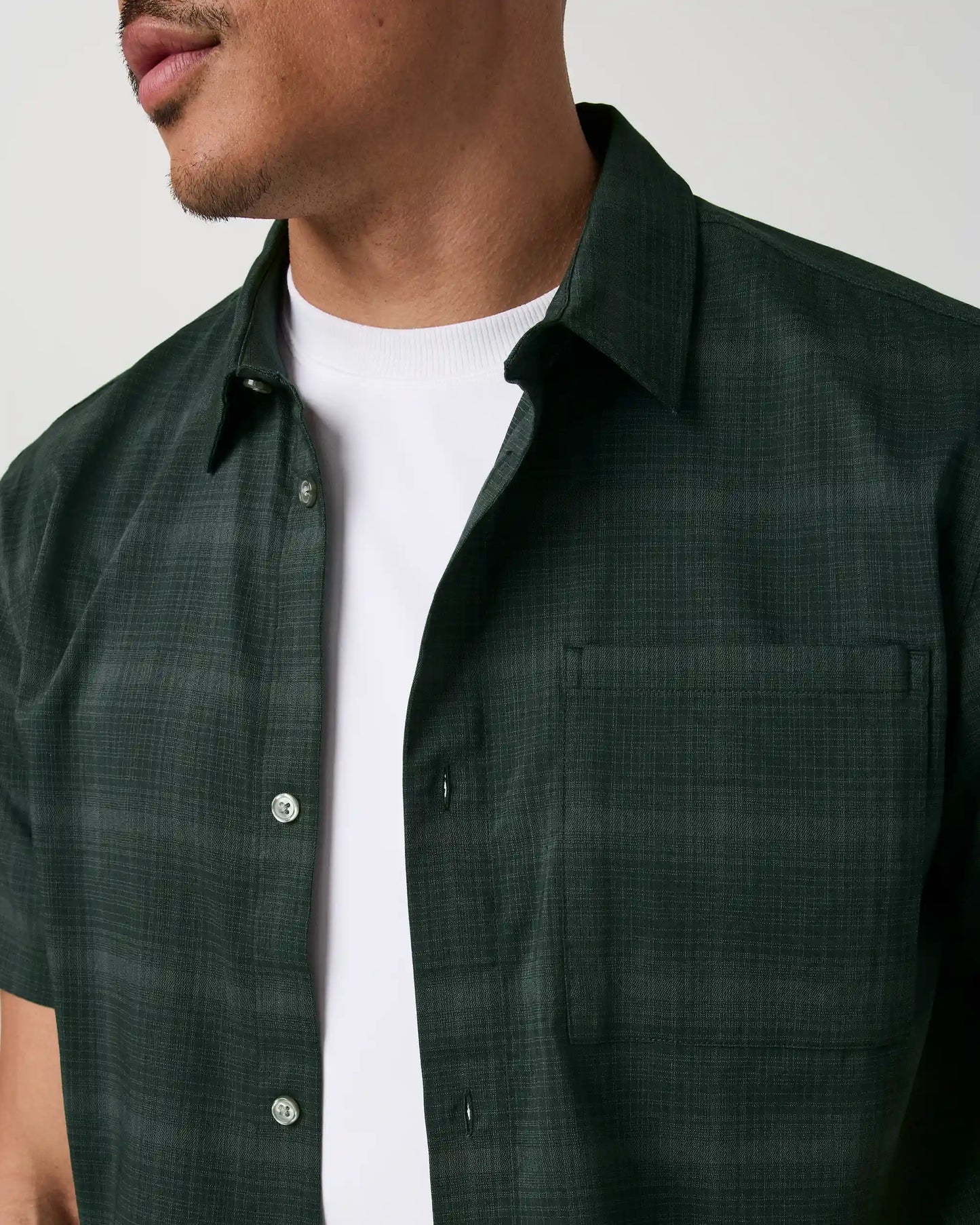 Short Sleeve Plaid Button Down Shirt