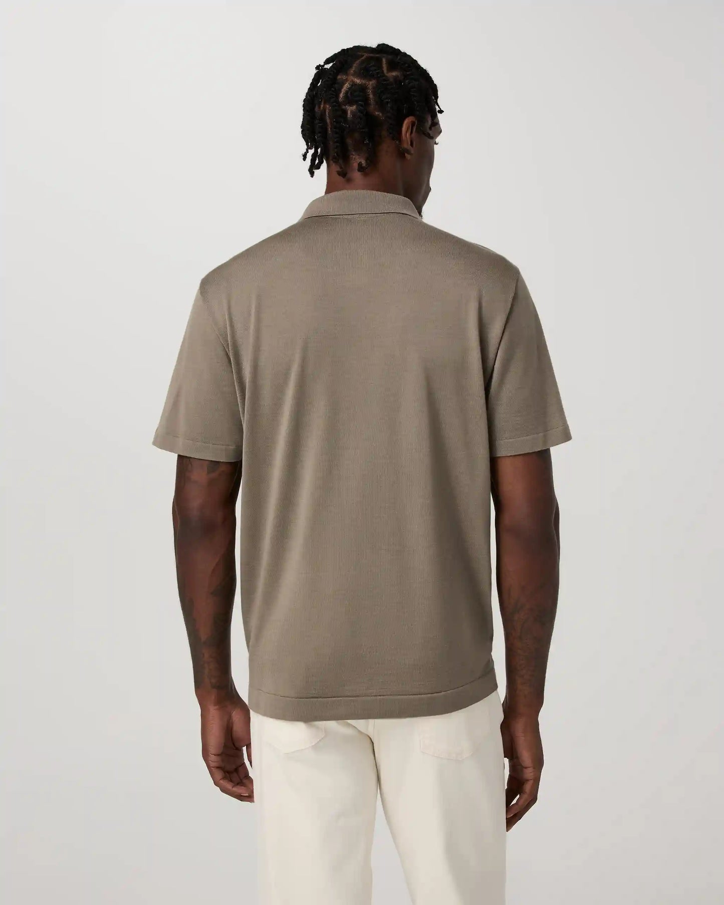Short Sleeve Merino Wool Sweater Polo