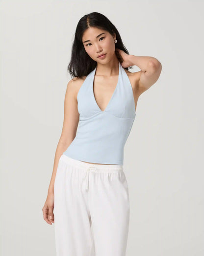 Everyday Cotton Stretch Plunge Halter