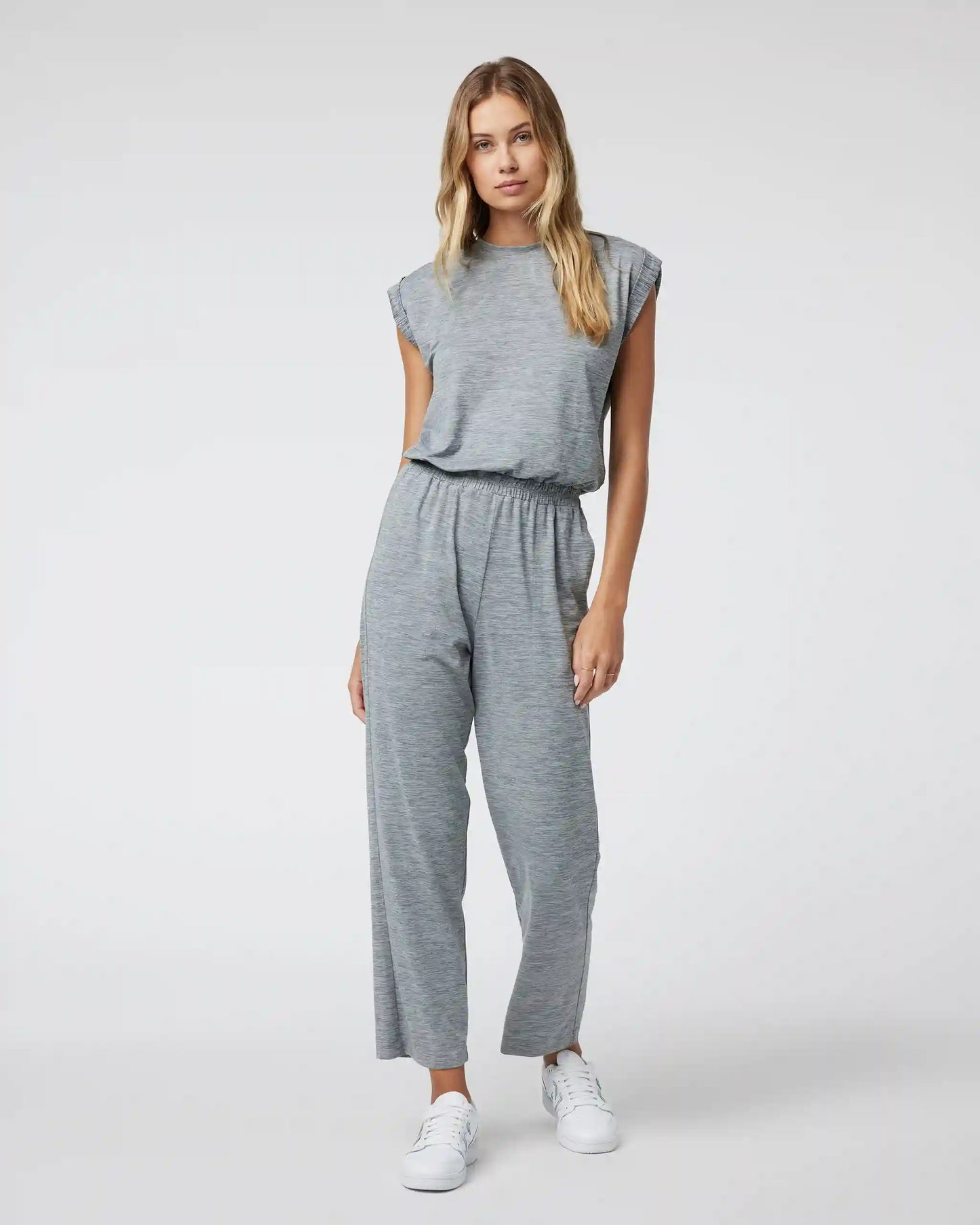 Short Sleeve Lux Crew Jumpsuit