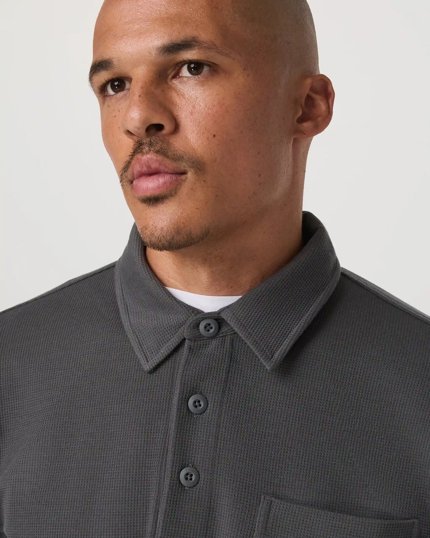 Long Sleeve Waffle Polo