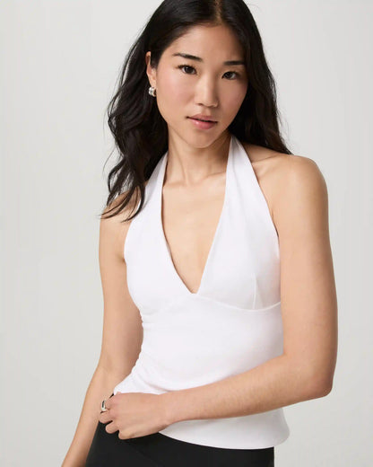 Everyday Cotton Stretch Plunge Halter