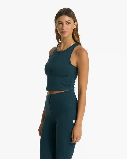 Granite Heathered Zip Tank