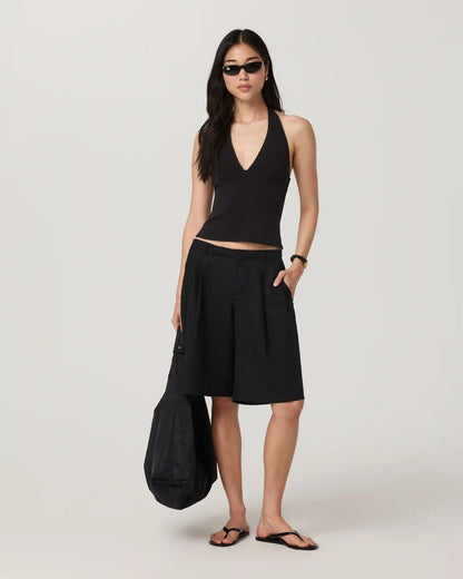 Everyday Cotton Stretch Plunge Halter