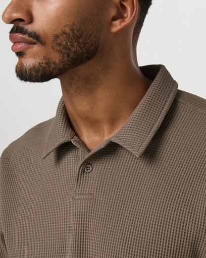 Short Sleeve Lightweight Tech Waffle Polo - Relaxed Fit