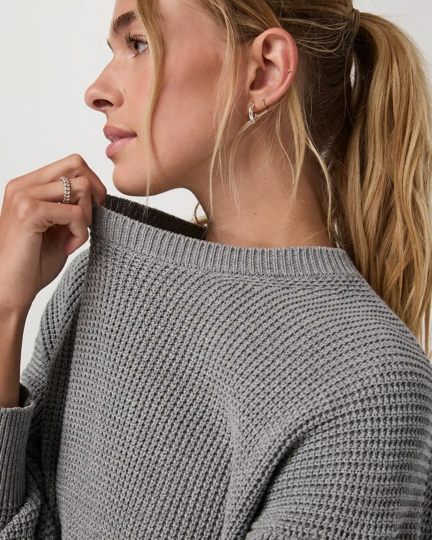 Cotton Waffle Sweater
