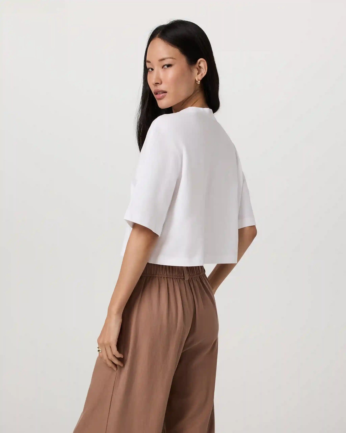 Short Sleeve Heavyweight Crop Cotton Tee