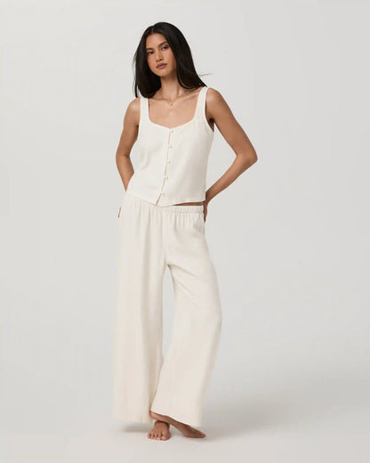Trestles Twill Button Front Top