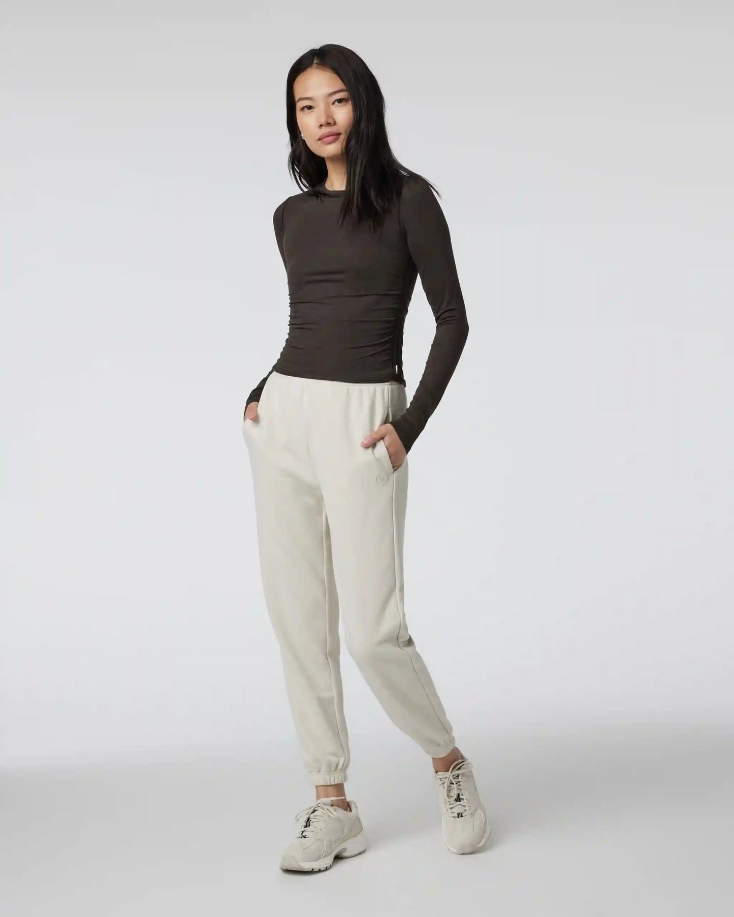 Long Sleeve Halo Ruched Tee