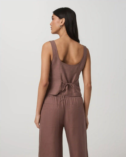 Trestles Twill Button Front Top