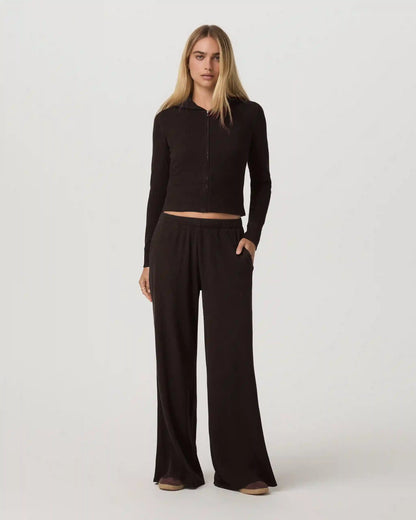 Waffle Wideleg Pant