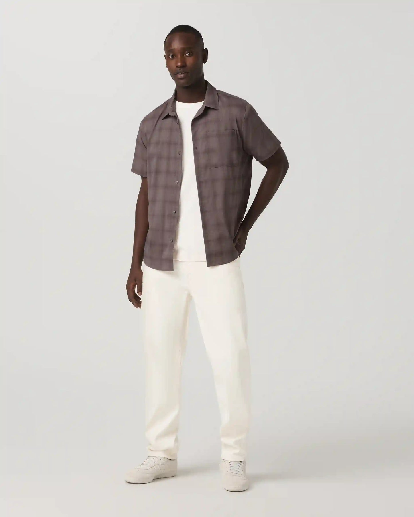 Short Sleeve Plaid Button Down Shirt
