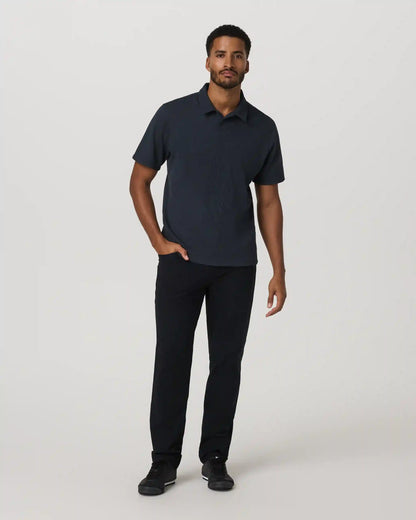 Short Sleeve Lightweight Tech Waffle Polo - Relaxed Fit
