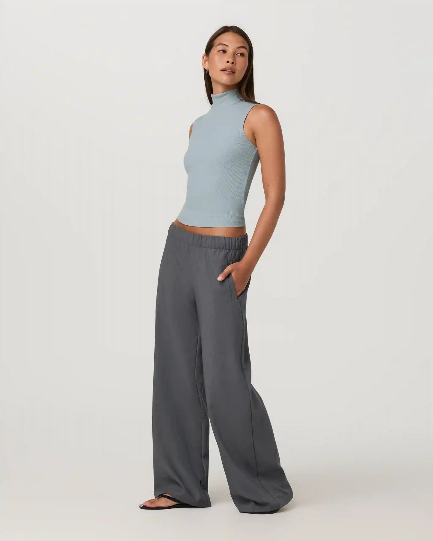 Cottony Rib Mock Neck Tank