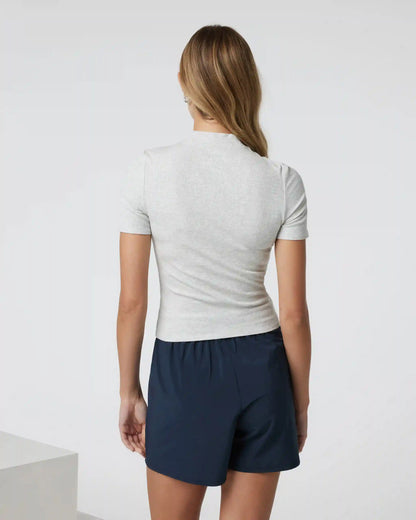 Short Sleeve Pose Mock Neck