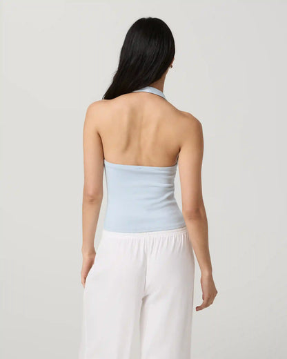 Everyday Cotton Stretch Plunge Halter