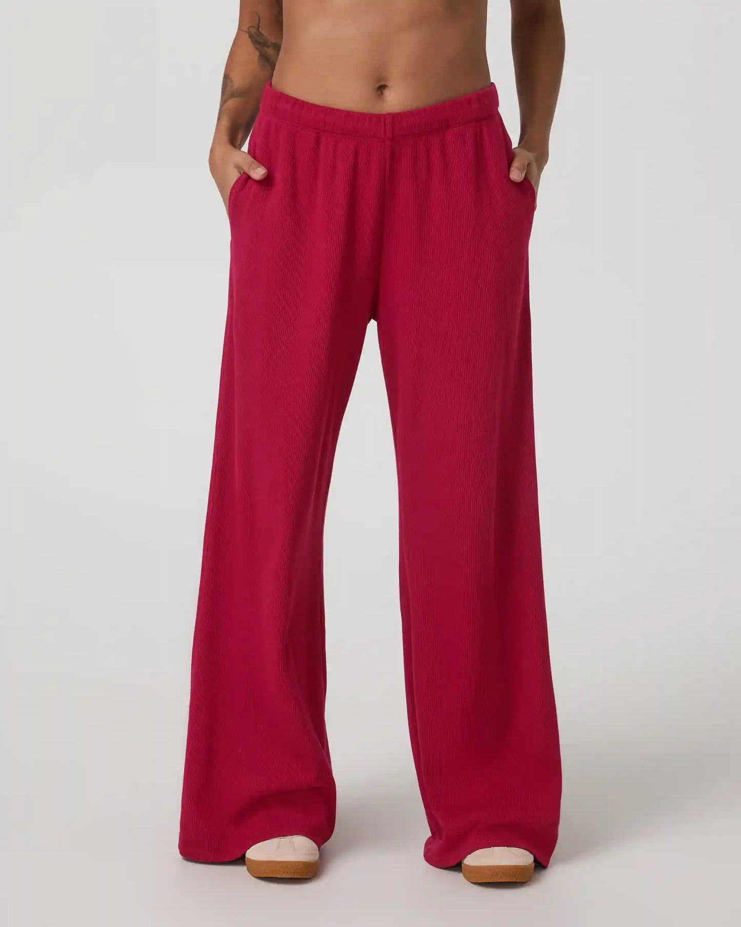 Waffle Wideleg Pant