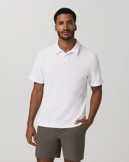 Short Sleeve Lightweight Tech Waffle Polo - Relaxed Fit