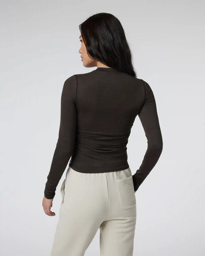 Long Sleeve Halo Ruched Tee