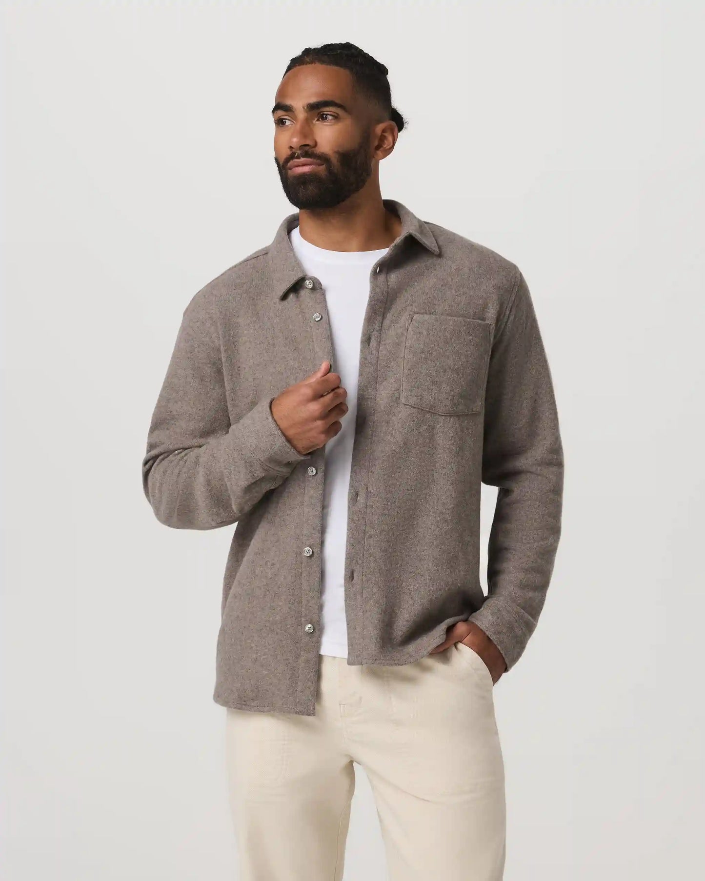 Long Sleeve Altitude Wool Button Down - Relaxed Fit