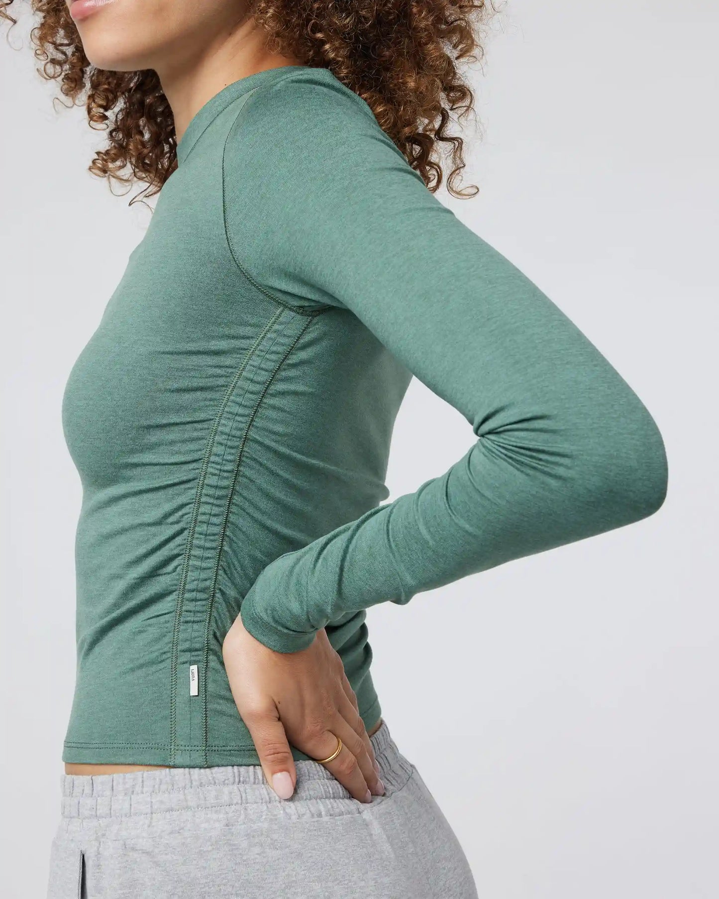 Long Sleeve Halo Ruched Tee