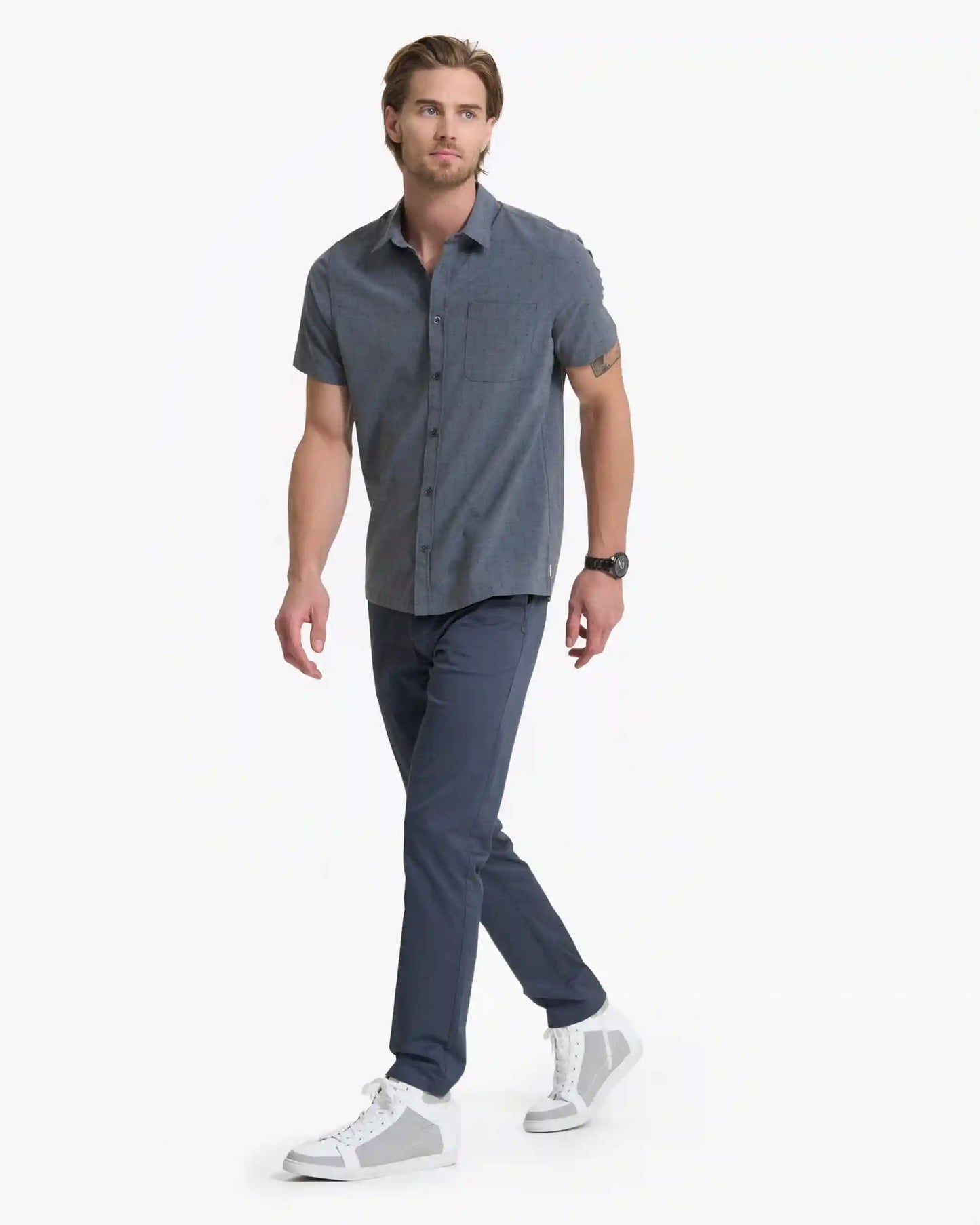 Short-Sleeve Bridge Button Down