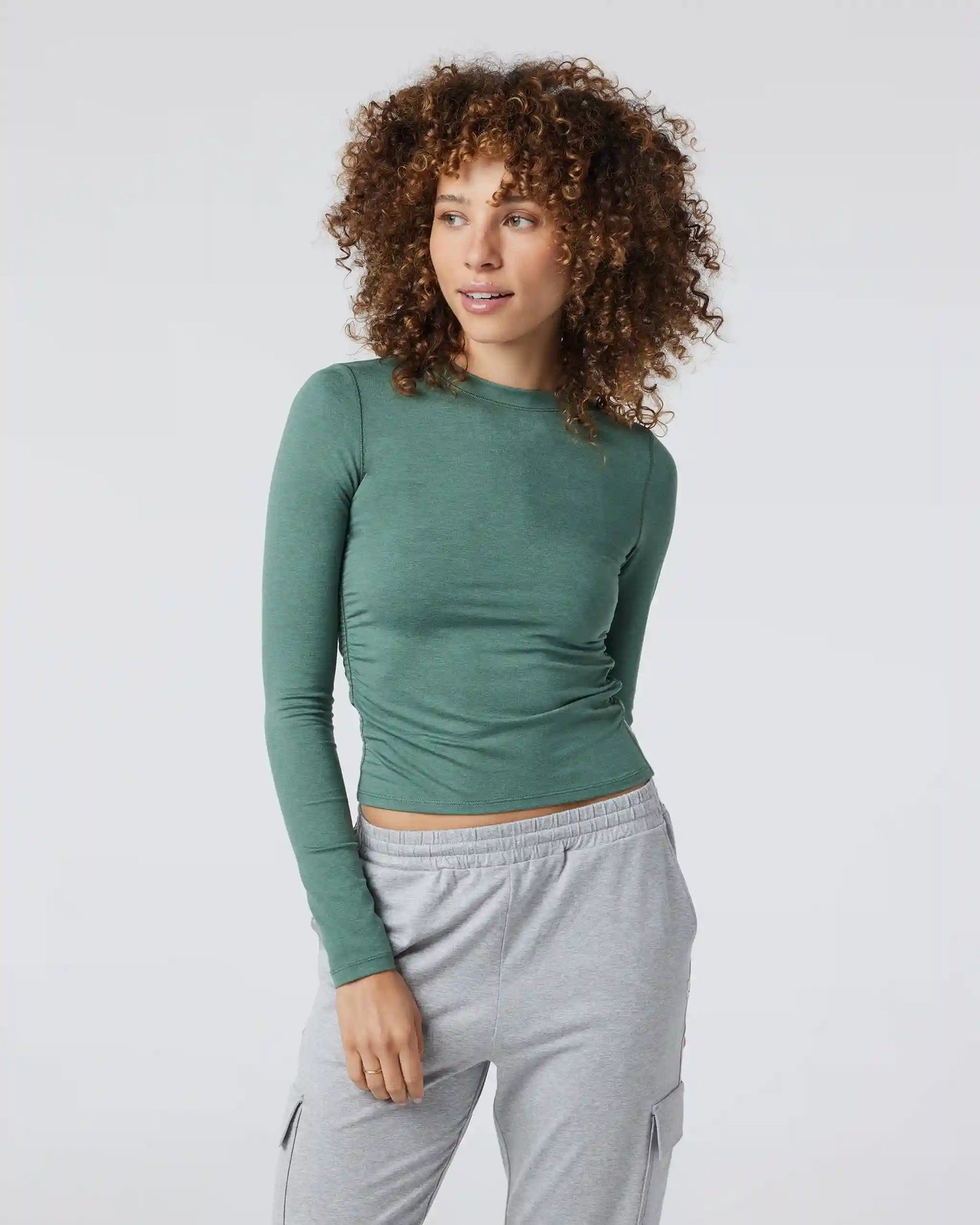Long Sleeve Halo Ruched Tee