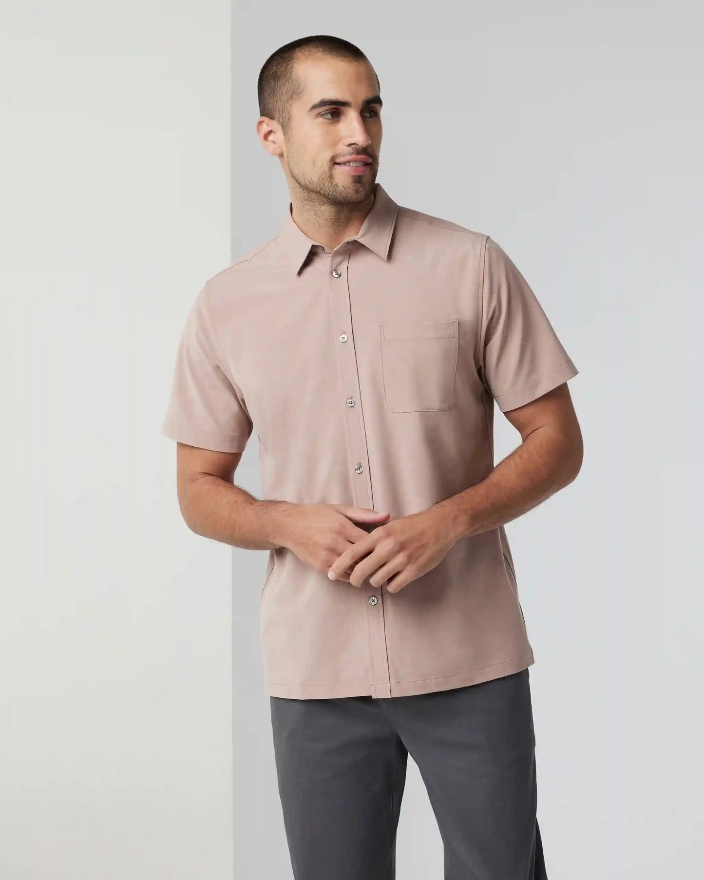 Short-Sleeve Bridge Button Down
