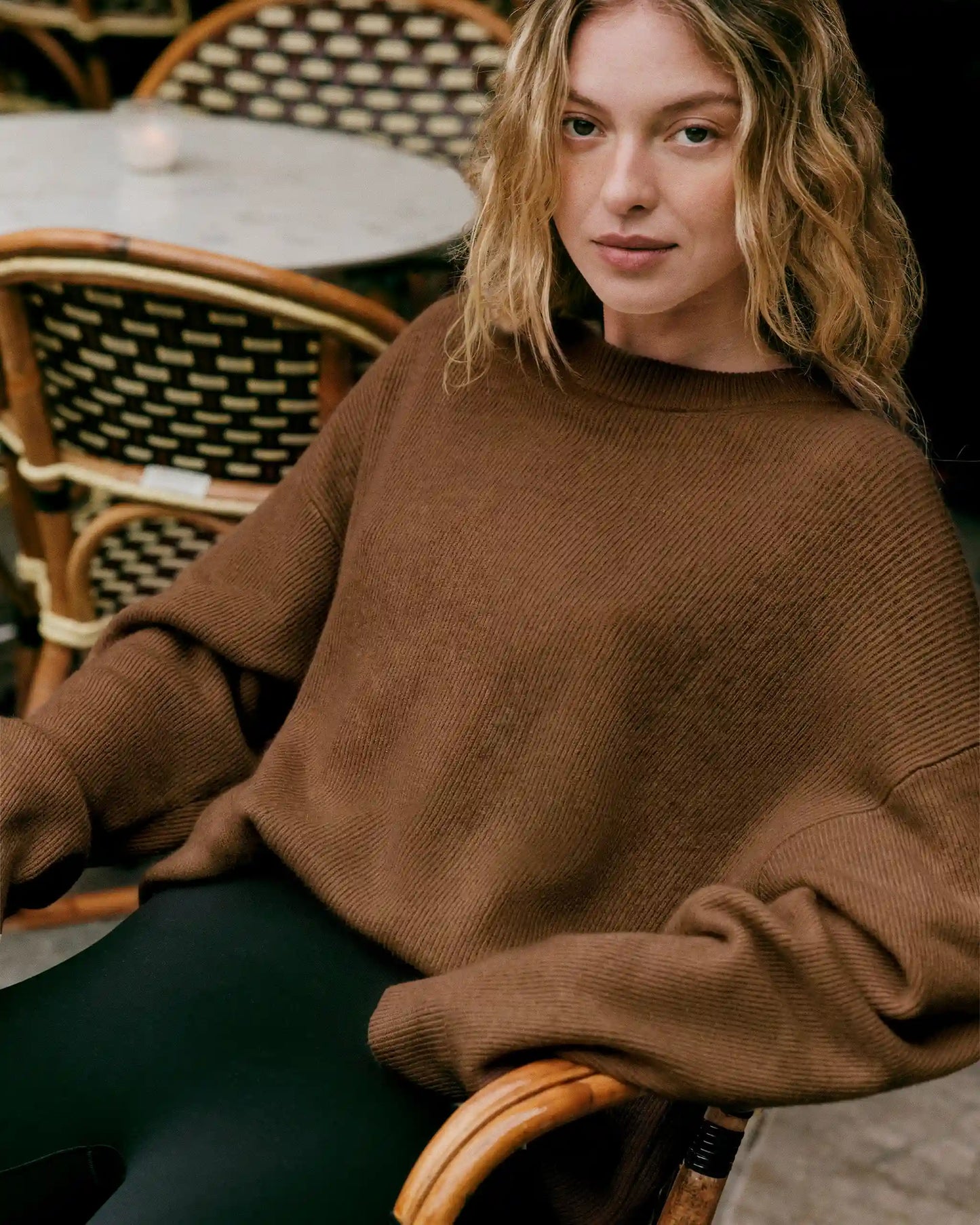 Émilie Cashmere Oversized Rib Crew