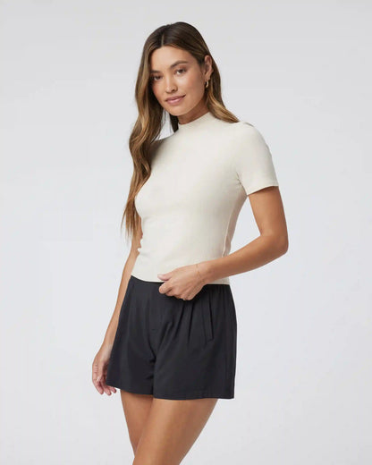 Short Sleeve Pose Mock Neck