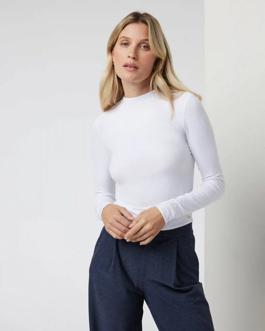 Long Sleeve Cove Mock Neck Top