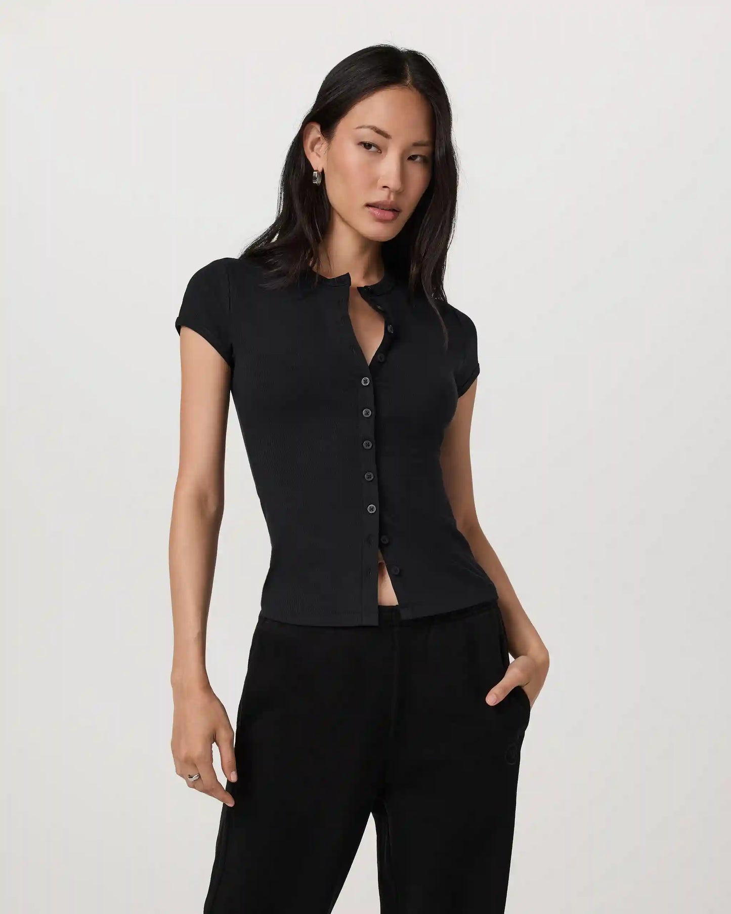Short Sleeve Pose Button Up