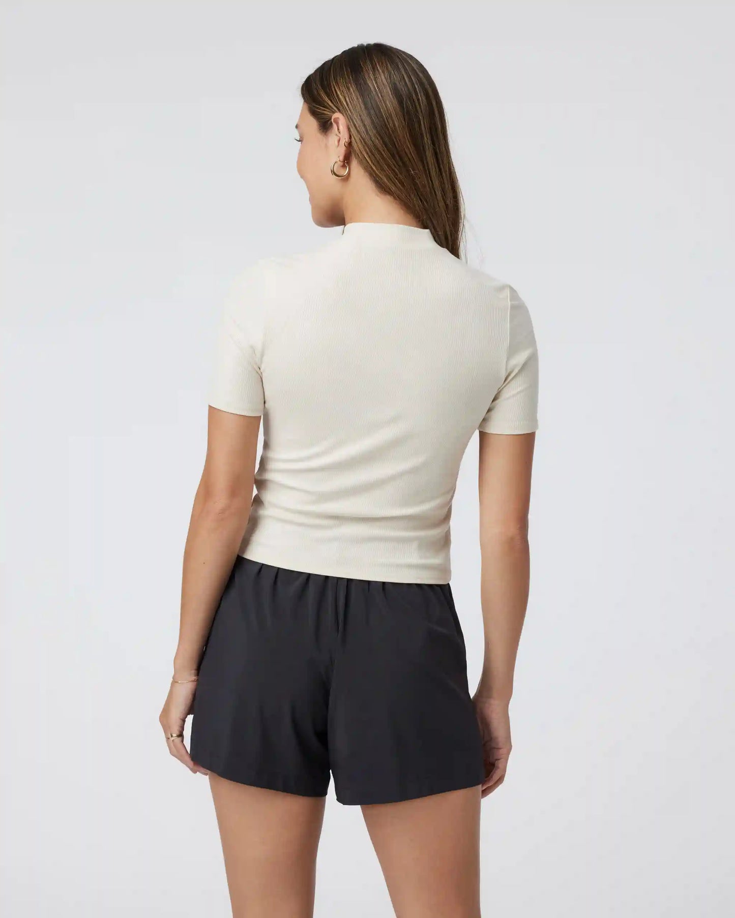 Short Sleeve Pose Mock Neck