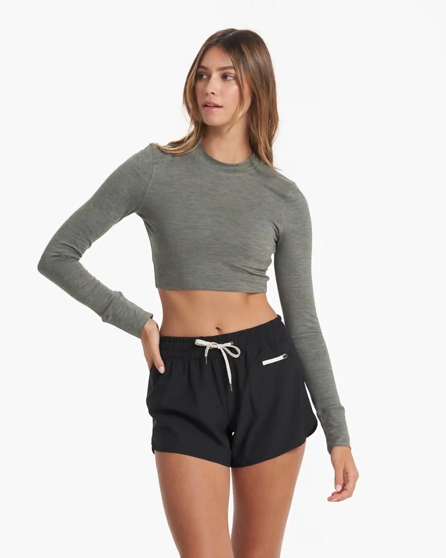 Long-Sleeve Lux Crop Tee