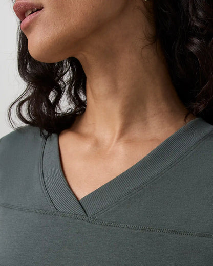 Short Sleeve Tuvalu Double V Neck
