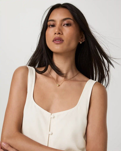 Trestles Twill Button Front Top