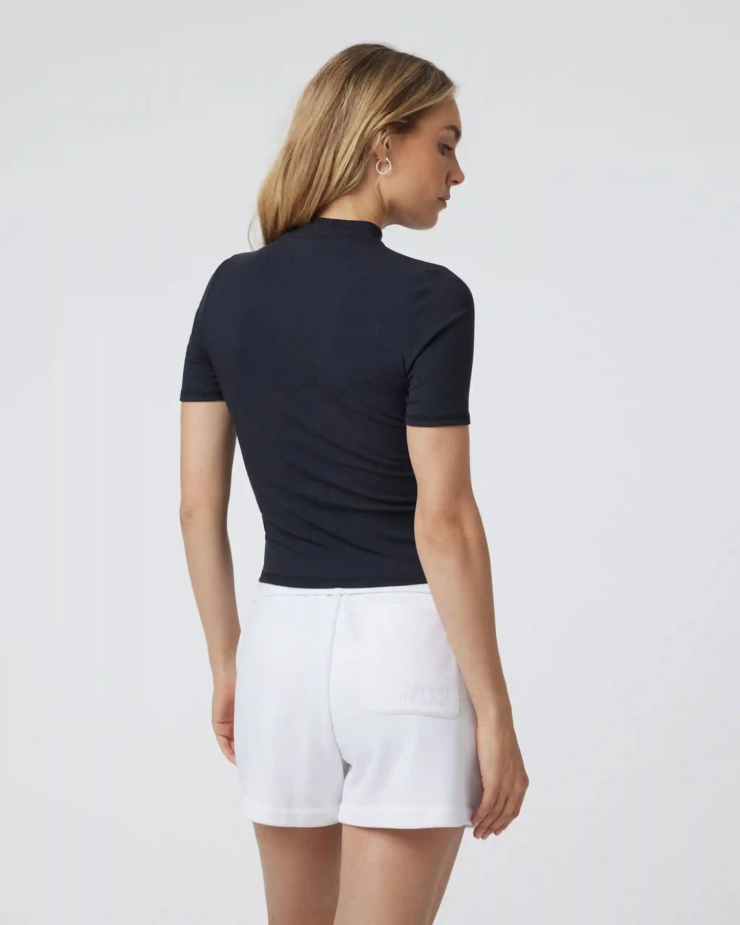 Short Sleeve Pose Mock Neck